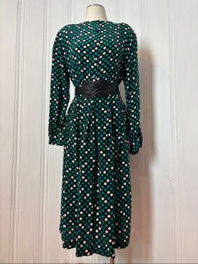 Vintage JONES NEW YORK 100% Silk Polka Dot Blouse & Skirt | Size L (estimated)